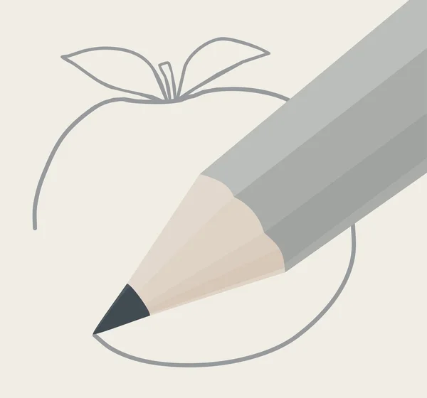 Dibujar una manzana — Archivo Imágenes Vectoriales