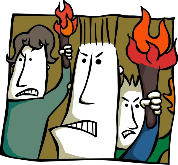Porteurs de torche en colère — Image vectorielle