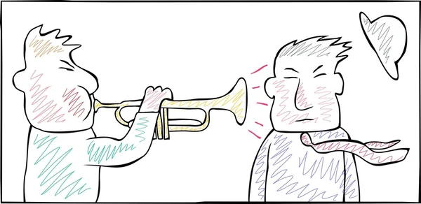 Toquen su propia trompeta — Vector de stock