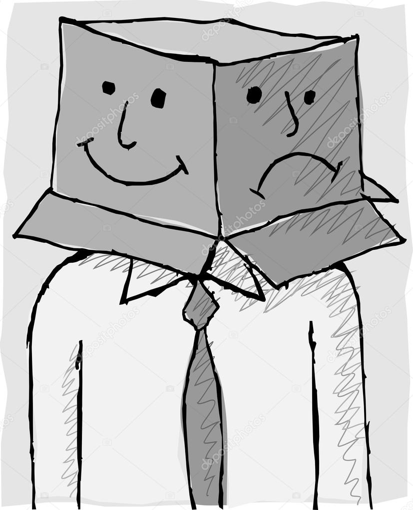 Box face man — Stock Vector © wickerwood 66658419