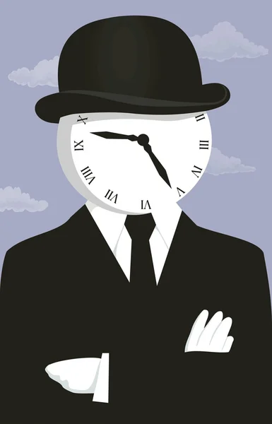 Relógio cara homem — Vetor de Stock