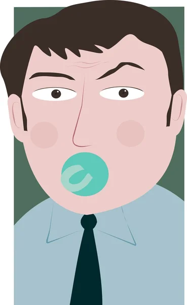 Man with a pacifier — Stock Vector