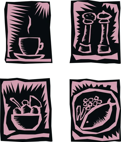 Иконы кафе — стоковый вектор