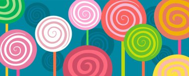 Sarmal lolipop bir dikdörtgen içinde.