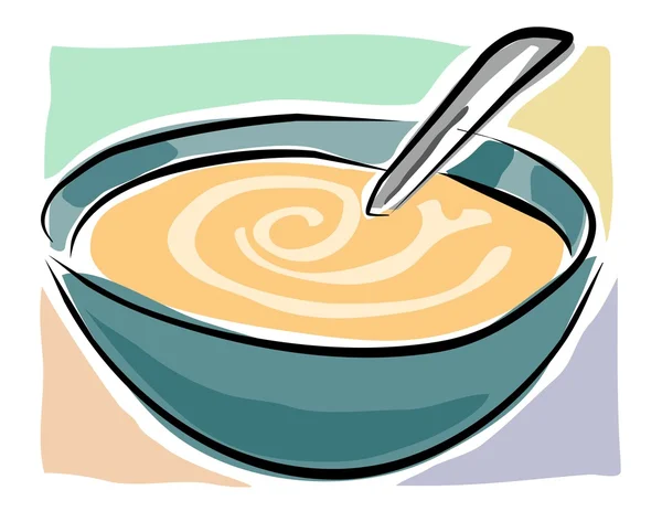 Cuenco incompleto de sopa — Vector de stock