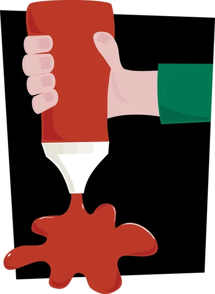 Squeezing the sauce — Stock Vector