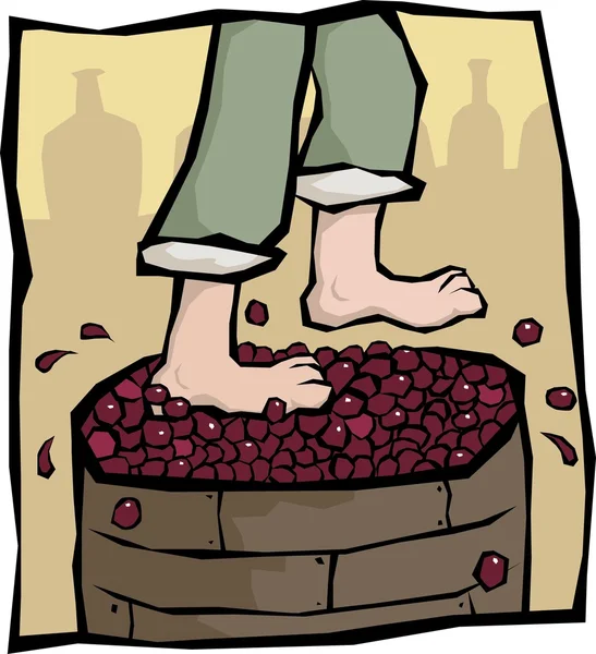 Treading grapes — Stock Vector