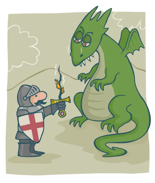 San Jorge y el dragón — Vector de stock