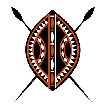 Masaii shield and spears clipart