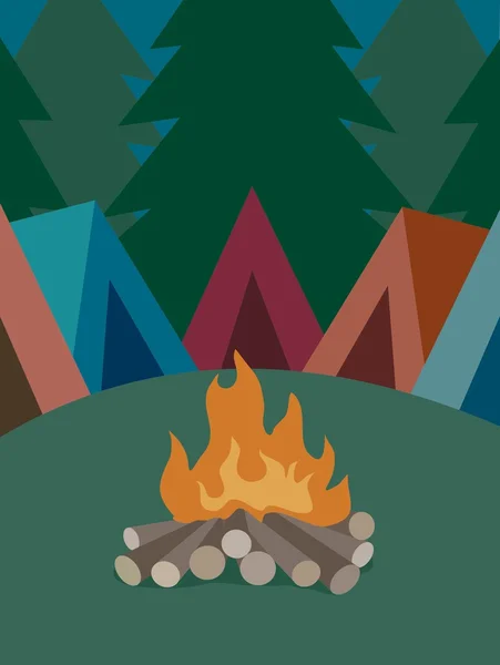 Camp fire — Stock Vector