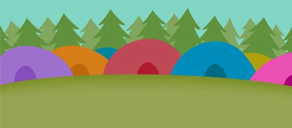 Line of tents — Stock Vector