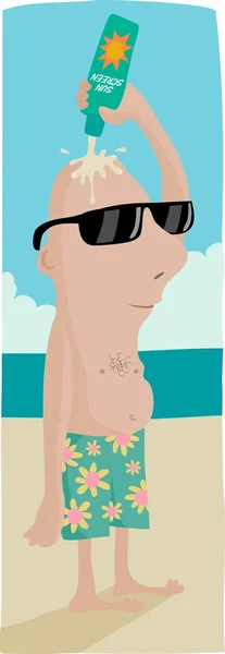 Zon lotion baldy — Stockvector