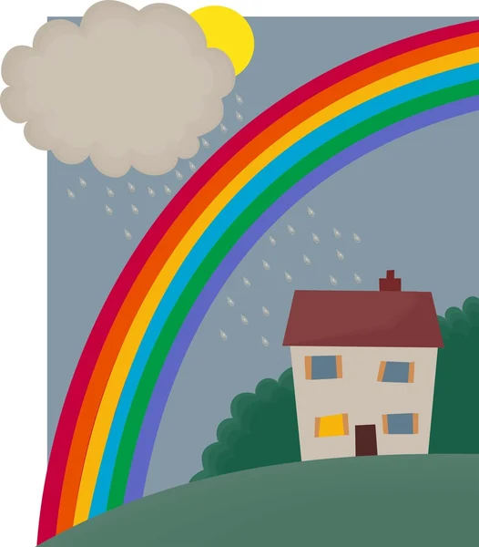 Rainbow house — Stock Vector