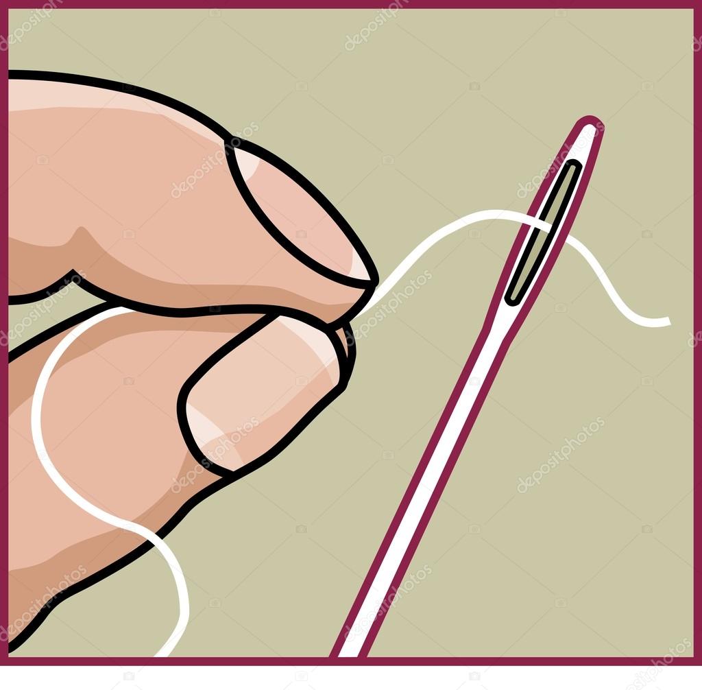 Threading a needle Stock Vector Image by ©wickerwood 67177475