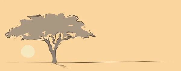 Yarım yamalak Afrika ağacı — Stok Vektör