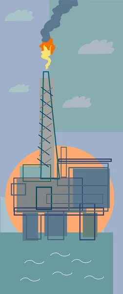 Oil rig — Stock Vector