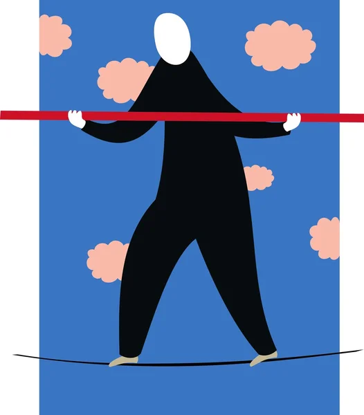 Tightrope walker — Stock Vector