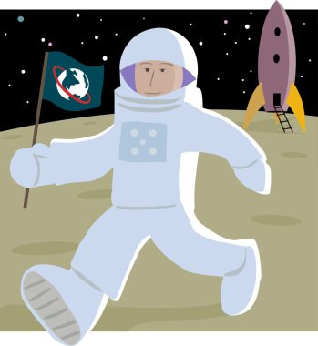 Astronot bayrak ile