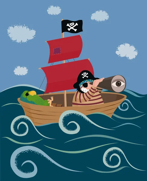 Navio pirata — Vetor de Stock