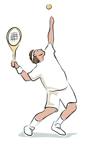 Skizzenhafter Tennisspieler — Stockvektor