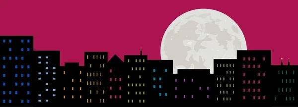 月亮 城市 — 图库矢量图片