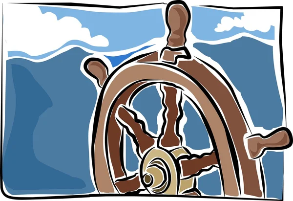Sketchy ship 's wheel — стоковый вектор