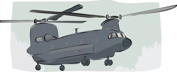 Croquis hélicoptère chinook — Image vectorielle