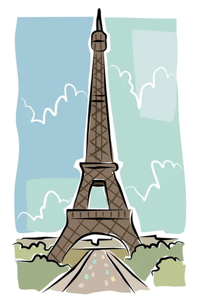 Povrchní Eiffelova věž — Stockový vektor