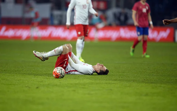 Vriendschappelijke voetbalwedstrijd Polen - Servië — Stockfoto