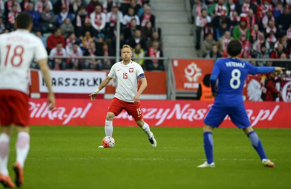 Amistoso partido de fútbol Polonia - Finlandia — Foto de Stock