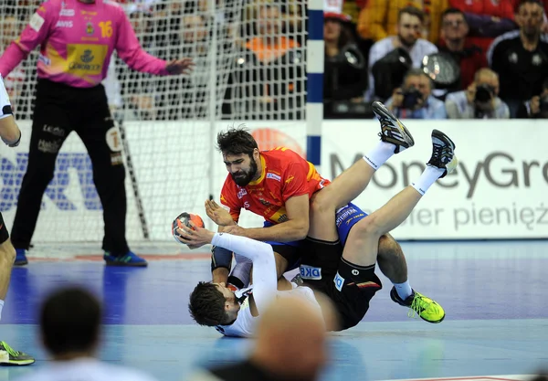 Handball-EM Deutschland Spanien — Stockfoto