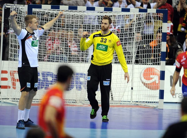 Handball-EM Deutschland Spanien — Stockfoto