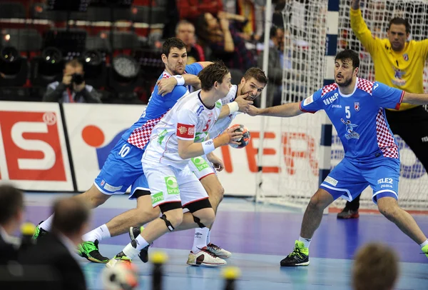 Handball européen Norvège Croatie — Photo