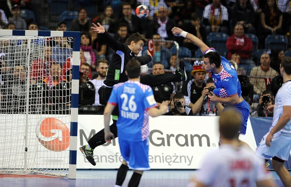 Handball européen Norvège Croatie — Photo