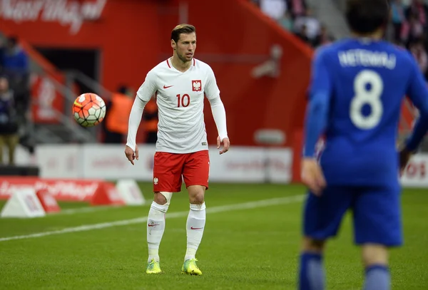 Amistoso partido de fútbol Polonia - Finlandia — Foto de Stock