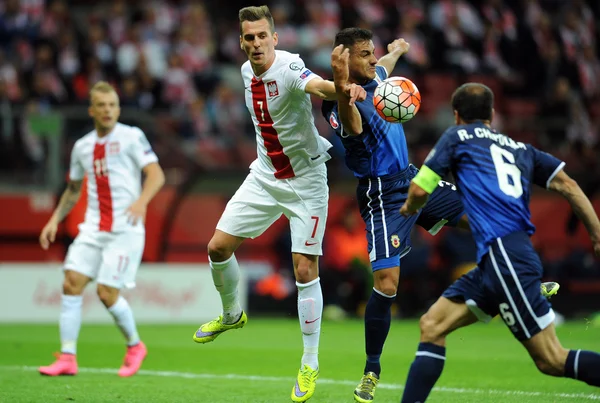 Kualifikasi Piala Sepak Bola Polandia vs Gibraltar — Stok Foto