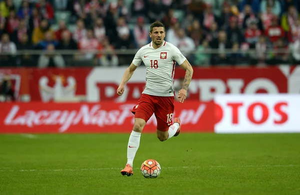 Amistoso partido de fútbol Polonia - Finlandia — Foto de Stock