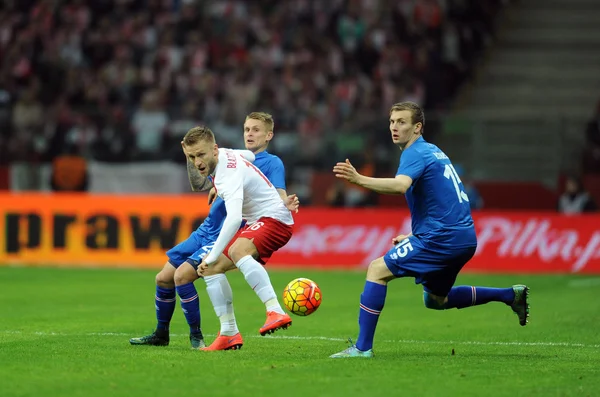 Vriendschappelijke wedstrijd Polen - IJsland — Stockfoto