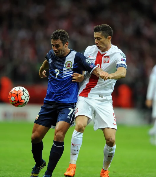 Copa de Fútbol Clasificatorios Polonia vs Gibraltar — Foto de Stock