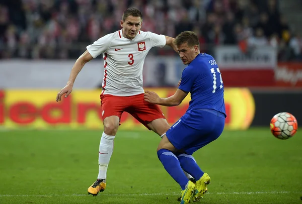 Amistoso partido de fútbol Polonia - Finlandia — Foto de Stock