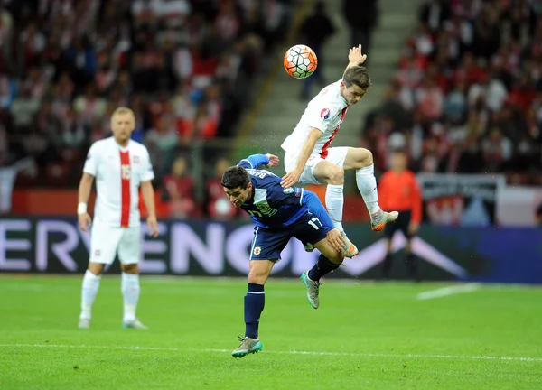 Puchar Polski w piłce nożnej turnieje kwalifikacyjne Polska vs Gibraltar — Zdjęcie stockowe