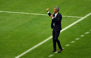 WARsaw, POLAND - 08 Eylül 2021: Dünya Kupası 2022 Katar eleme derecesi Polonya - İngiltere, Paulo Sousa Koç (Polonya) 