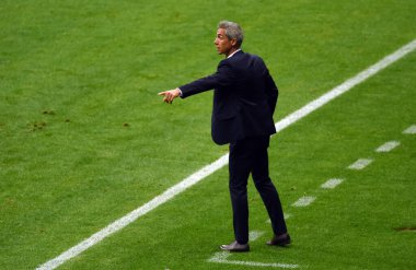 WARsaw, POLAND - 08 Eylül 2021: Dünya Kupası 2022 Katar eleme derecesi Polonya - İngiltere, Paulo Sousa Koç (Polonya) 