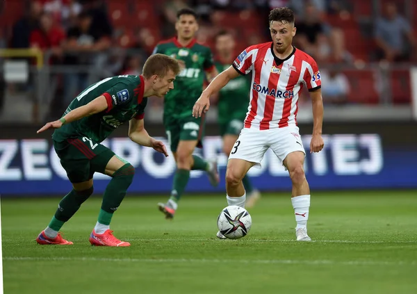 CRACOV, POLAND - AUGust 01, 2021: Polonya Futbol Ligi oyunu Krakovia Krakow - Slask Wroclaw, Patryk Zaucha (Krakovia)) 