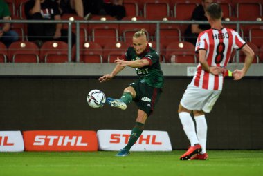 CRACOV, POLAND - Polonya Futbol Ligi maçı Krakovia Krakow - Slask Wroclaw, Bartlomiej Pawlowski (Slask Wroclaw) 
