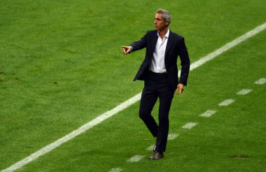 WARsaw, POLAND - 08 Eylül 2021: Dünya Kupası 2022 Katar eleme derecesi Polonya - İngiltere, Paulo Sousa Koç (Polonya) 