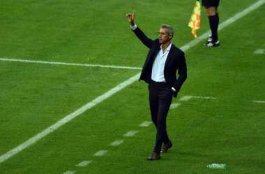 WARsaw, POLAND - 08 Eylül 2021: Dünya Kupası 2022 Katar eleme derecesi Polonya - İngiltere, Paulo Sousa Koç (Polonya) 