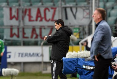 WARsaw, POLAND - SEPTEMBER 19, 2021: Polonya Futbol Ligi oyunu Legia Warszawa - Gornik Leczna, Alessio De Petrillo asystent trenera (Legia Warszawa) 