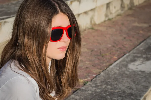 A profil egy szép tizenéves lány közelről portré — Stock Fotó