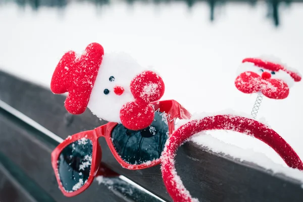 Composition d'hiver avec accessoires de Noël — Photo